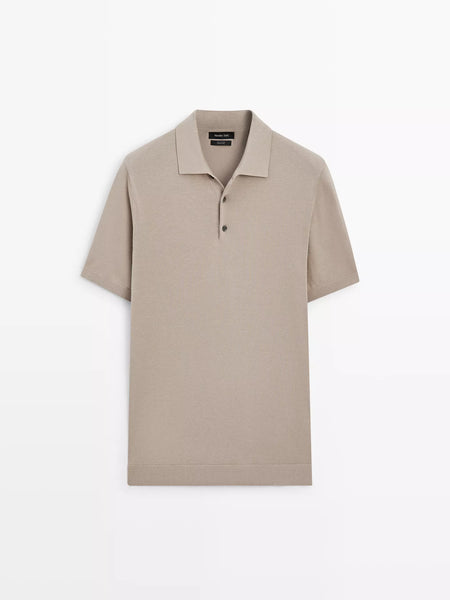 Massimo Dutti Men’s 3 Button Knitted Polo 3 Colours