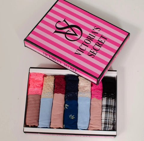 Victoria's Secret Womens Everyday Lace Trim Knickers 7 Pack Random Colours