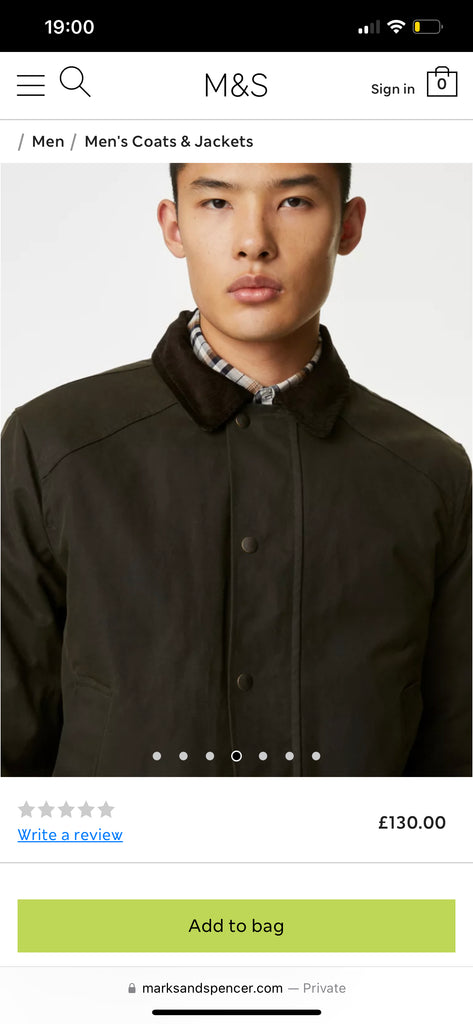 marks and spencer indigo waxed jacket