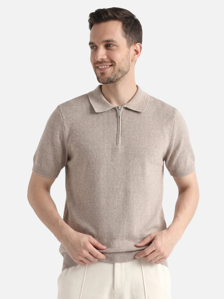 Massimo Dutti Men’s 1/4 Zip Polo 3 Colours