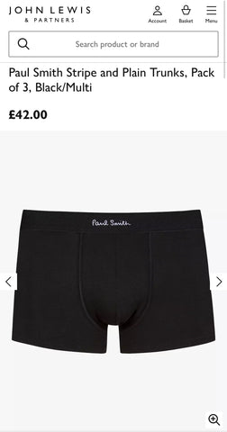 Paul Smith Plain Trunks, Mixed Colours, Pack of 3 (Small Sizes)