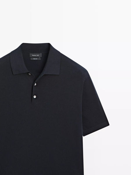 Massimo Dutti Men’s 3 Button Knitted Polo 3 Colours