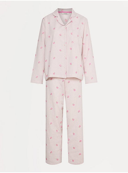 George Lilac Flower Embroidered Striped Women’s Pyjamas