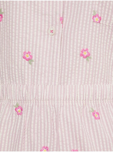 George Lilac Flower Embroidered Striped Women’s Pyjamas