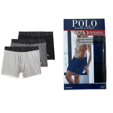 Polo Ralph Lauren, Men's Long Leg Stretch Classic-Fit Boxer 3-Pack