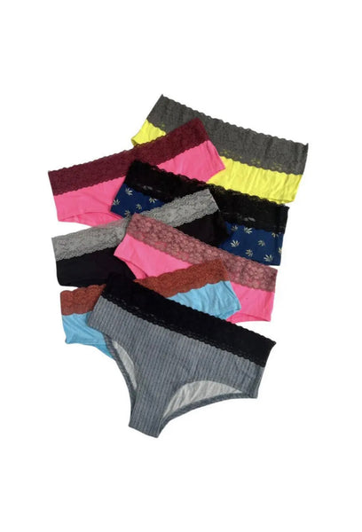 Victoria's Secret Womens Everyday Lace Trim Knickers 7 Pack Random Colours