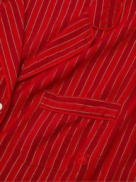 Victorias Secret Red Stripe Flannel Long Pyjamas Set