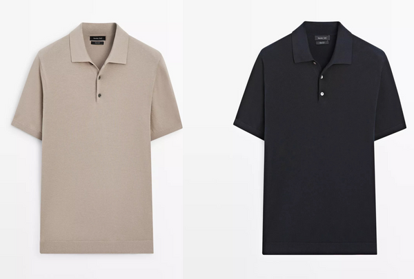 Massimo Dutti Men’s 3 Button Knitted Polo 3 Colours