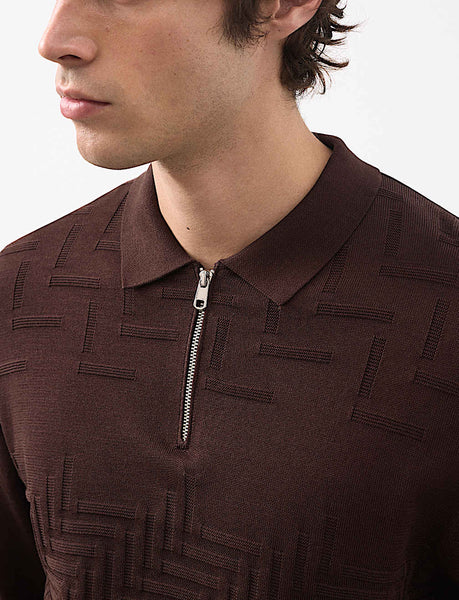 M&S Autograph Mercerised Cotton Geometric Half Zip Polo 4 Colours