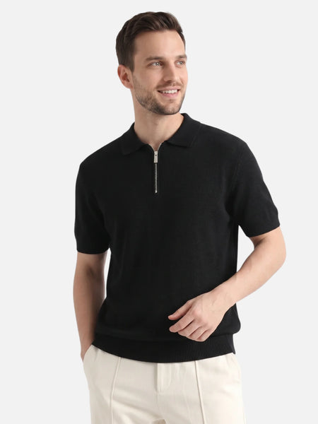 Massimo Dutti Men’s 1/4 Zip Polo 3 Colours