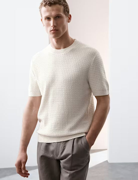 M&S Autograph Men’s Short Sleeve Knitted Jumper