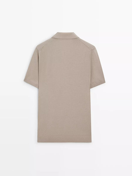 Massimo Dutti Men’s 3 Button Knitted Polo 3 Colours
