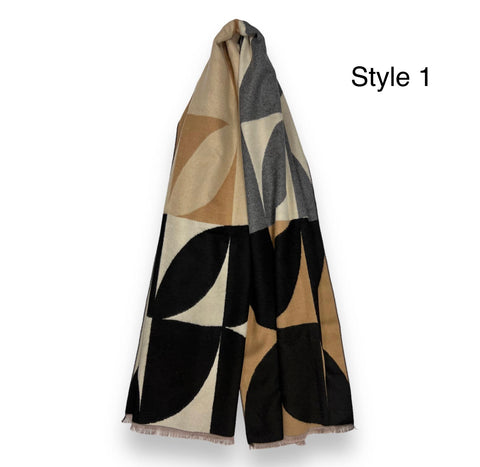 Cashmere Blend Print Scarf, 5 Styles