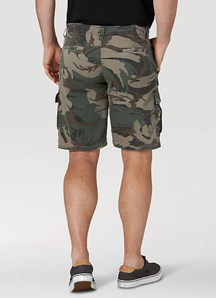 MEN'S WRANGLER AUTHENTICS® STRETCH CARGO SHORT IN GREEN OR GREY CAMO