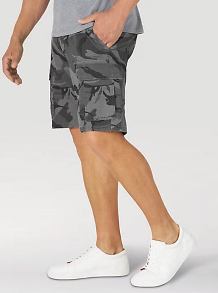 MEN'S WRANGLER AUTHENTICS® STRETCH CARGO SHORT IN GREEN OR GREY CAMO