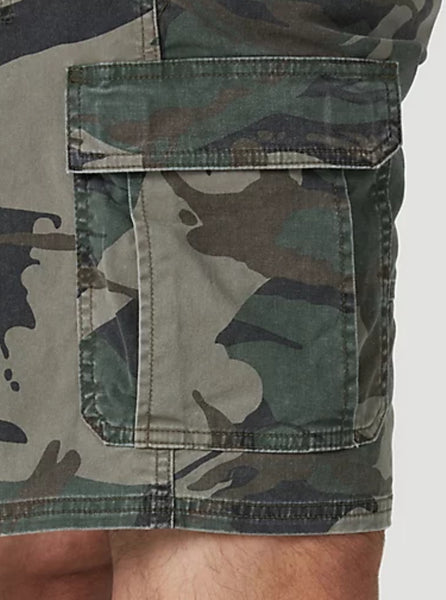 MEN'S WRANGLER AUTHENTICS® STRETCH CARGO SHORT IN GREEN OR GREY CAMO