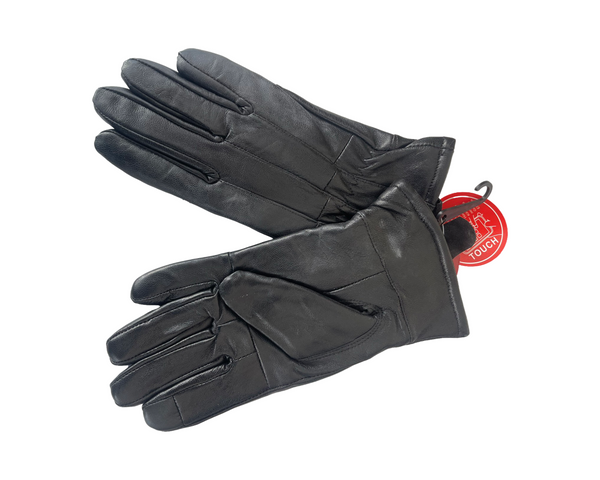 Ladies Black Real Leather Thermal Gloves