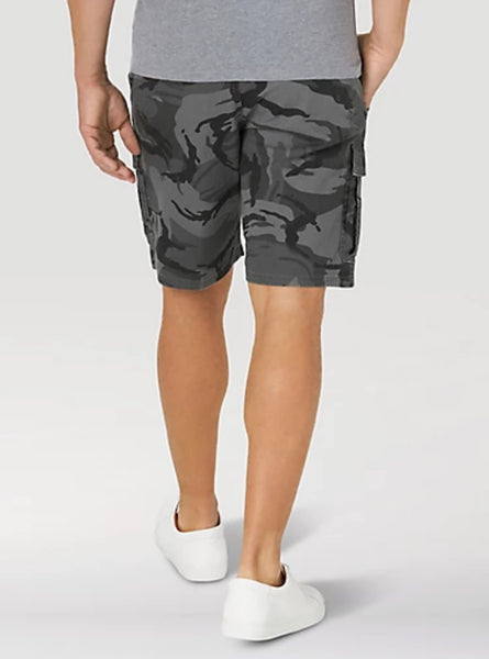 MEN'S WRANGLER AUTHENTICS® STRETCH CARGO SHORT IN GREEN OR GREY CAMO