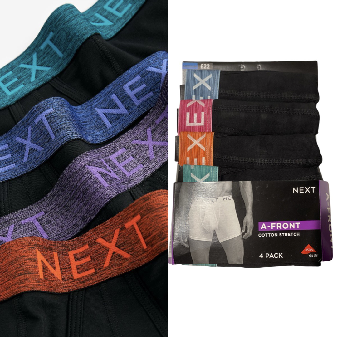 Mens Next Pack of 4 Black Boxers