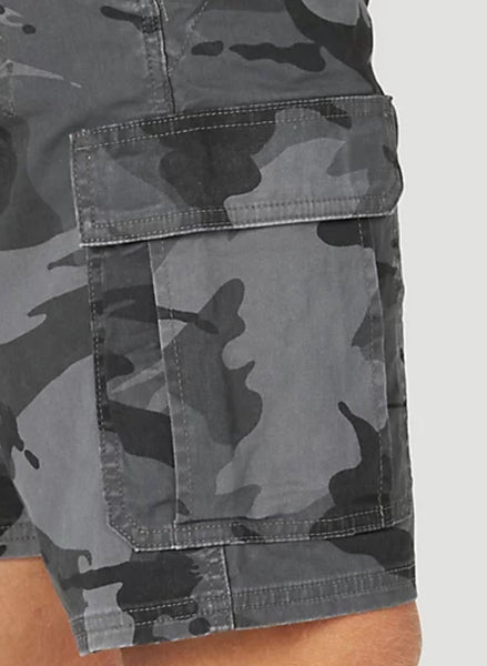 MEN'S WRANGLER AUTHENTICS® STRETCH CARGO SHORT IN GREEN OR GREY CAMO