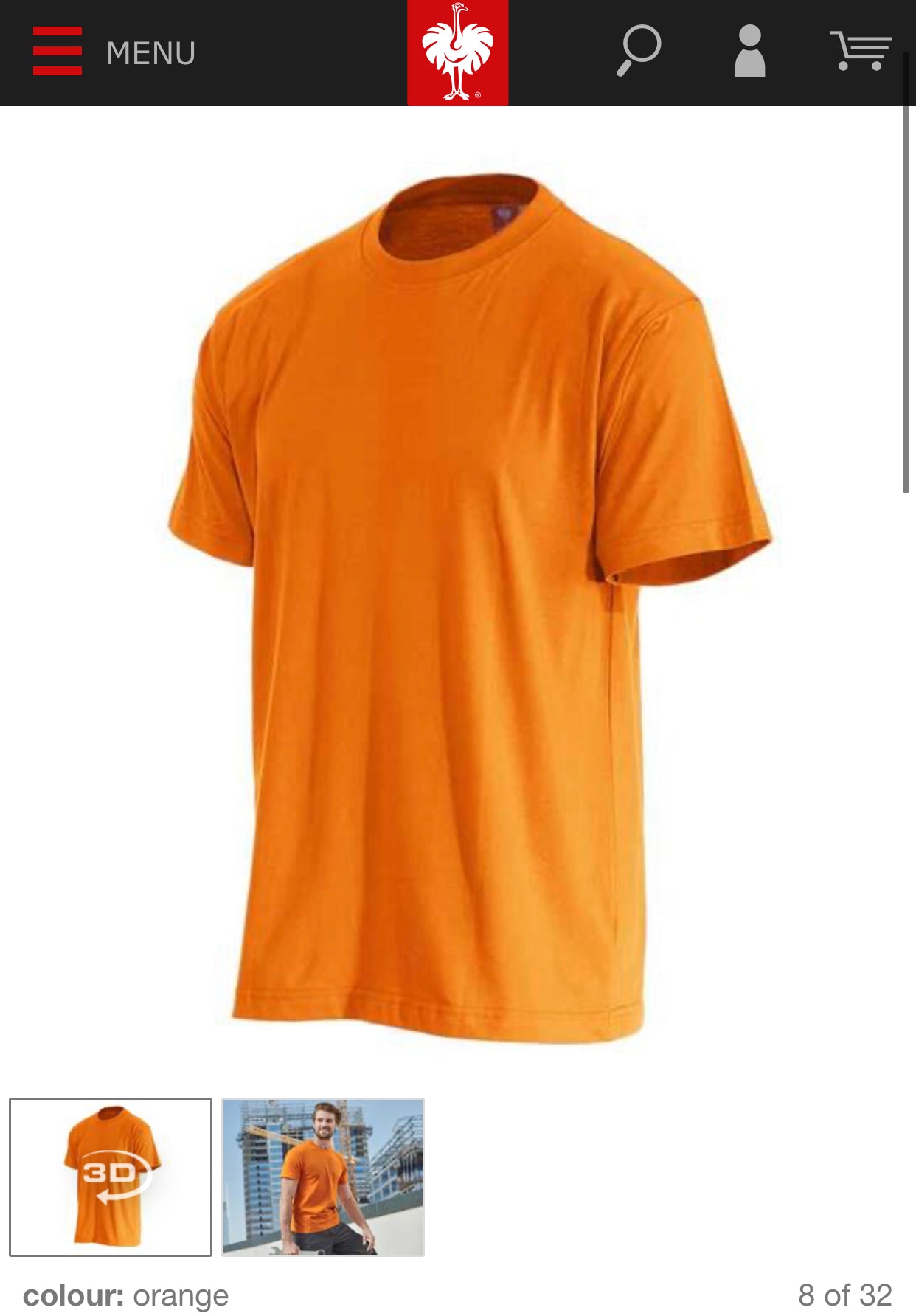 Mens Engelbert Strauss Cotton T-shirt Orange