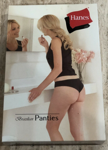 Ladies 5 Pack Of White Hanes Brazilian Pantie