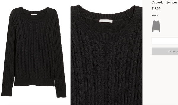 Ladies Ex H&M Cable Knit Jumper