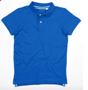 Mens Cobalt Blue 100% Cotton Polo Shirt