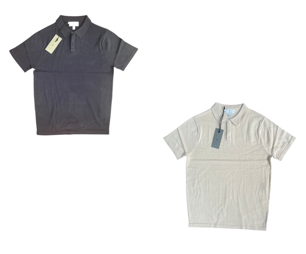 2nd Chapter Mens Knitted Short Sleeve Polo - 2 Colours