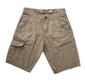 Mens Beige 100% Cotton Cargo Shorts