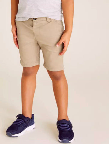 M&S Adjustable Waist Beige Cotton Chino Shorts