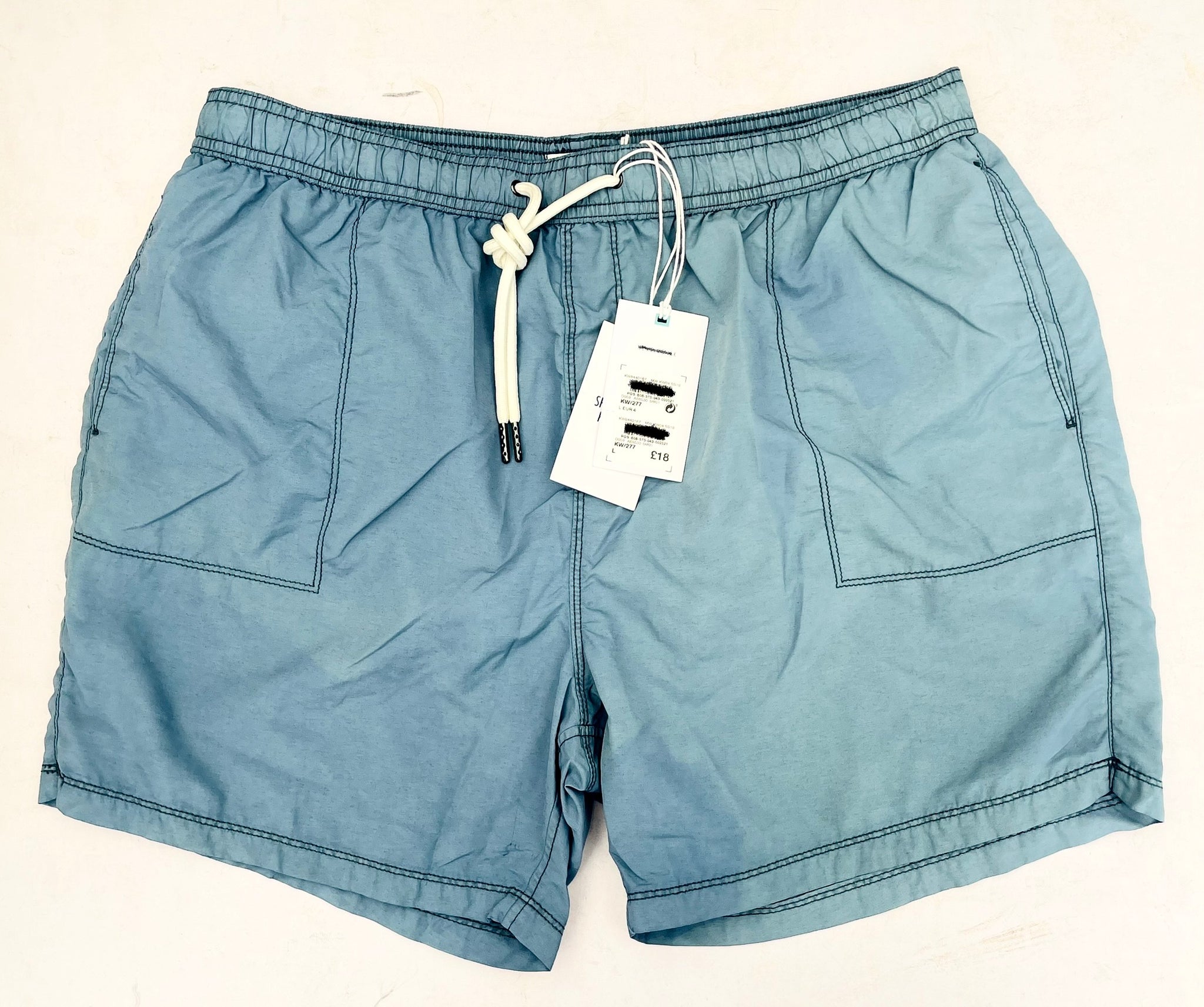 Mens Ex Next Teal Mid Length Swimming Trunks